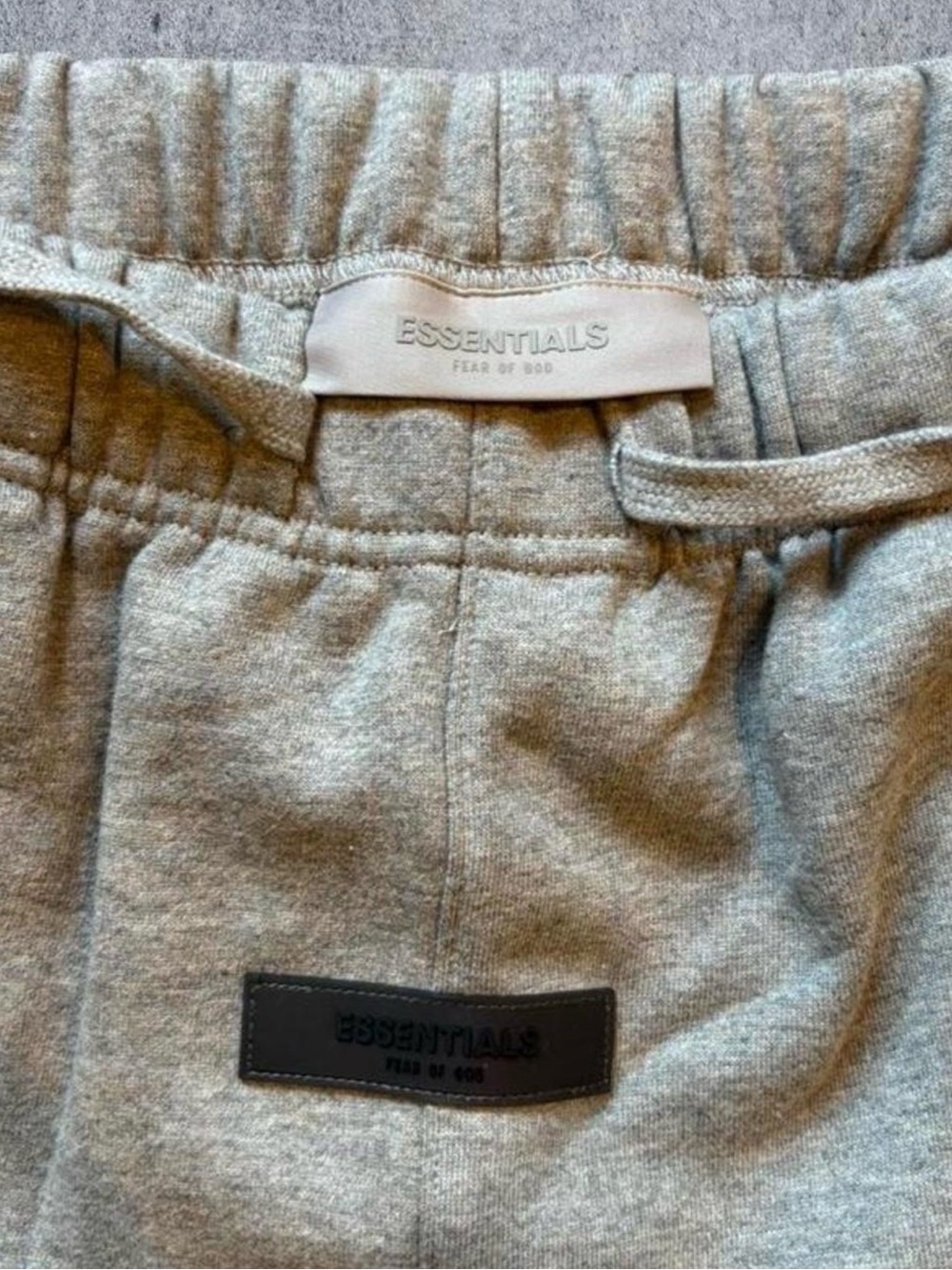 Fear of God Essentials Light Oatmeal Drawstring Zip uncuffed Sweatpants - Picture 3 of 5